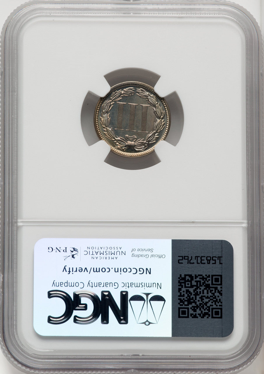1877 3CN Proof Three Cent Nickel NGC PR67