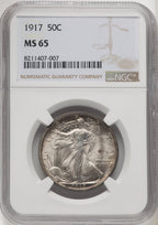 1917 50C Walking Liberty Half Dollar NGC MS65 (771085026)