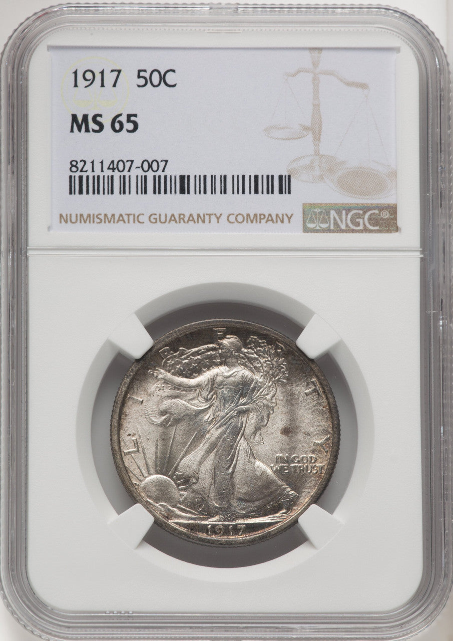 1917 50C Walking Liberty Half Dollar NGC MS65 (771085026)