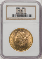 1894 $20 Liberty Double Eagle NGC MS62