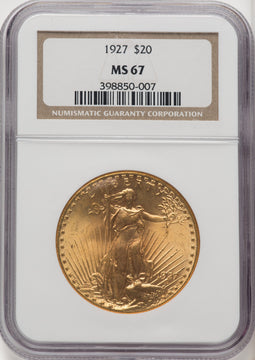 1927 $20 Saint-Gaudens Double Eagle NGC MS67 (506628051)