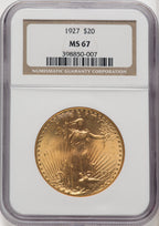 1927 $20 Saint-Gaudens Double Eagle NGC MS67 (506628051)