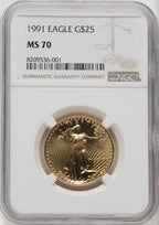 1991 $25 Half-Ounce Gold Eagle NGC MS70