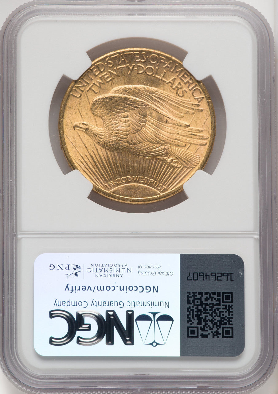 1911-S $20 Brown Label Saint-Gaudens Double Eagle NGC MS66