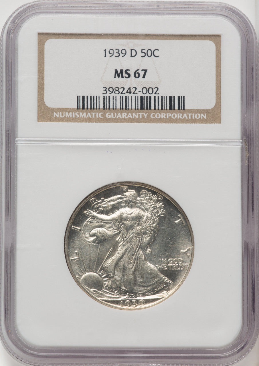 1939-D 50C Walking Liberty Half Dollar NGC MS67 (771251002)