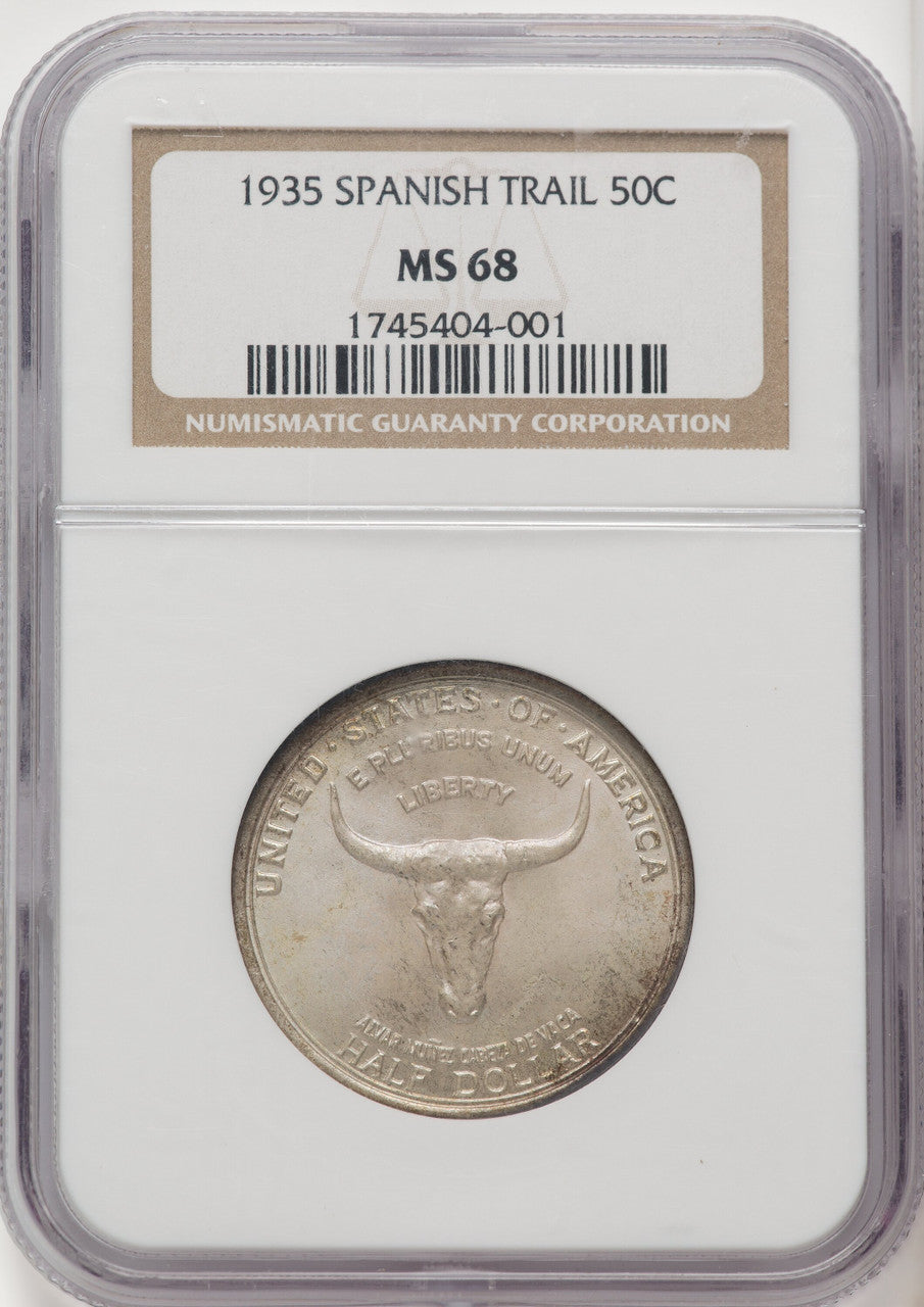 1935 50C Spanish Trail Commemorative Silver NGC MS68