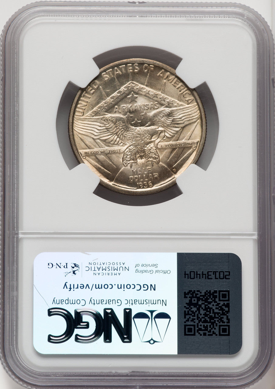 1936-D 50C Arkansas Commemorative Silver NGC MS67 (771249010)