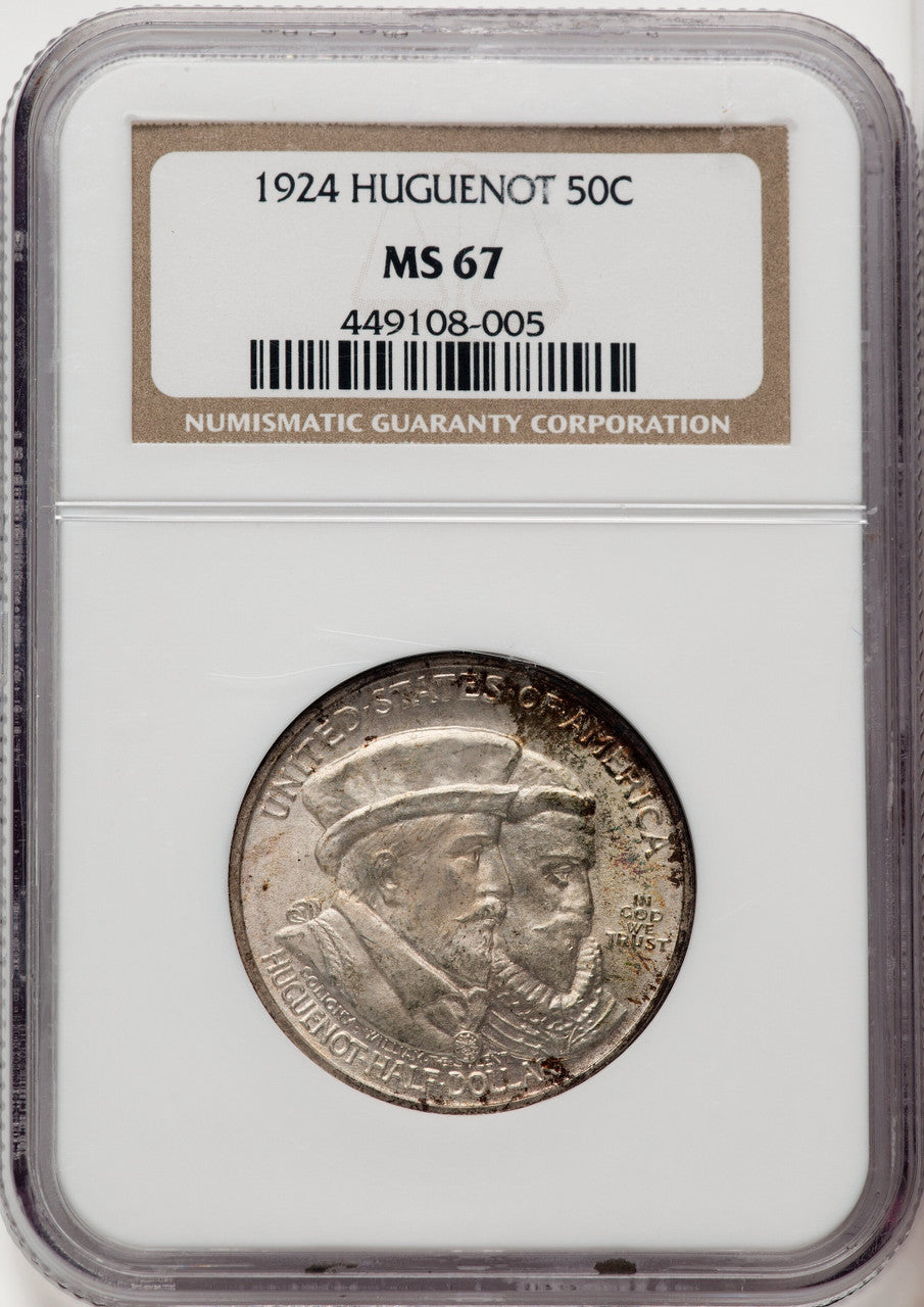 1924 50C Huguenot Commemorative Silver NGC MS67 (770954009)