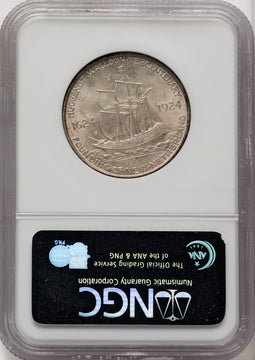 1924 50C Huguenot Commemorative Silver NGC MS67 (770954009)