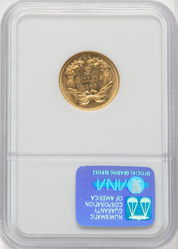 1868 $3 CAC Three Dollar Gold Pieces NGC AU58