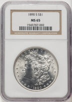 1890-S Morgan Dollar NGC MS65