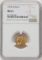 1914-D $2.50 Indian Quarter Eagle NGC MS61 (506433002)