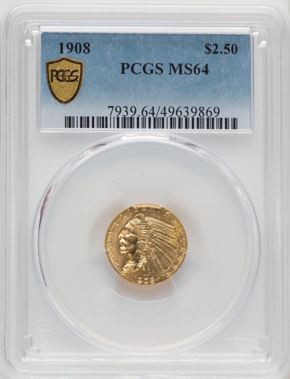 1908 $2.50 Indian Quarter Eagle PCGS MS64 (769285048)