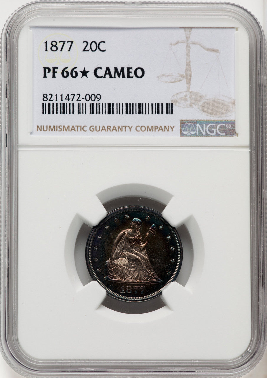 1877 20C CA Proof Twenty Cent Pieces NGC PR66