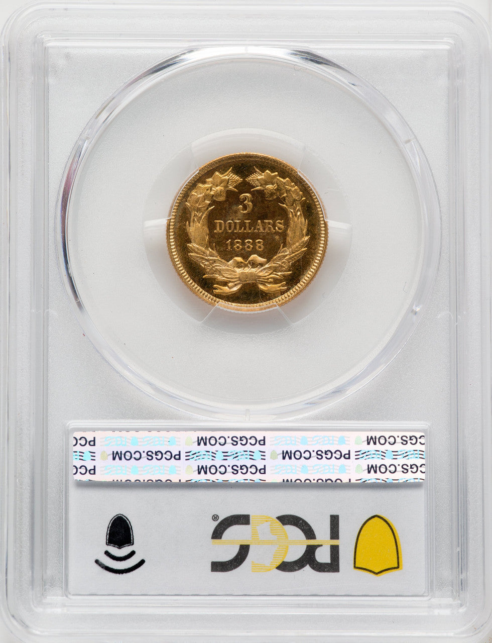 1888 $3 Proof Three Dollar Gold Pieces PCGS PR65
