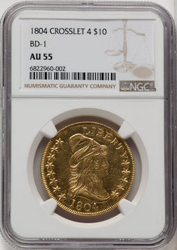 1804 $10 BD-1 Early Eagle NGC AU55