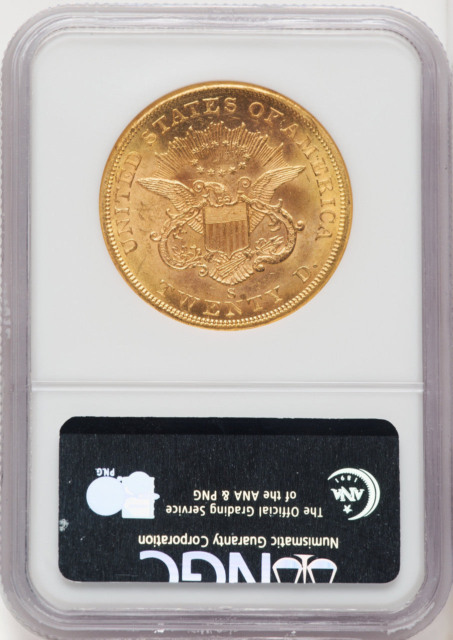 1857-S $20 Liberty Double Eagle NGC MS63
