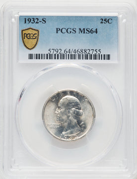 1932-S 25C Washington Quarter PCGS MS64 (771313009)