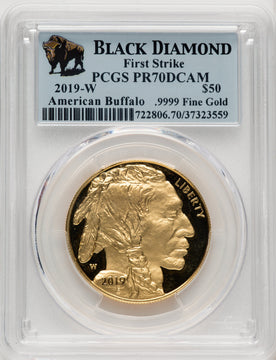 2019-W $50 One-Ounce American Buffalo .9999 Fine Gold First Strike PCGS PR70 (506708001)
