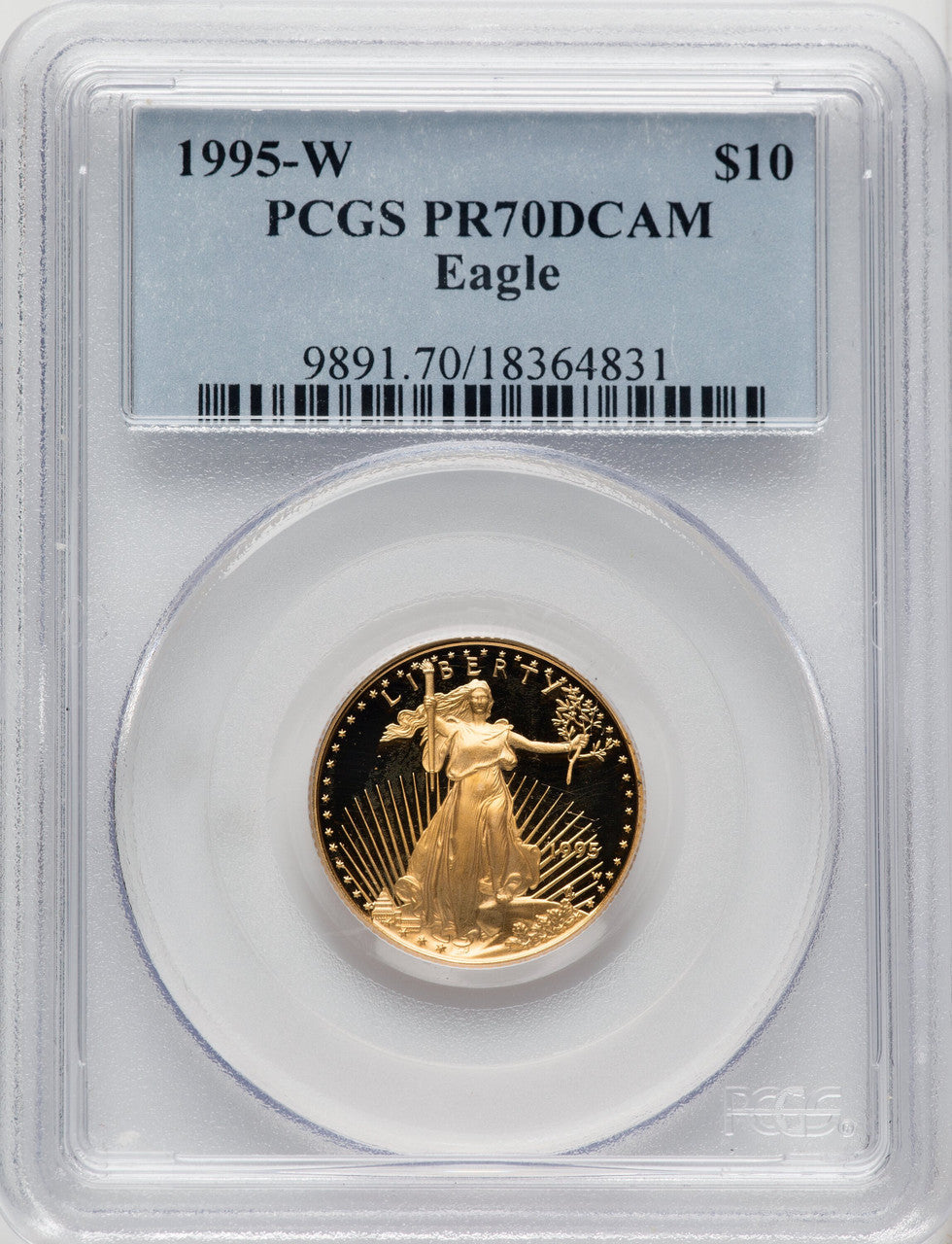 1995-W $10 Quarter-Ounce Gold Eagle PCGS PR70 (504884016)