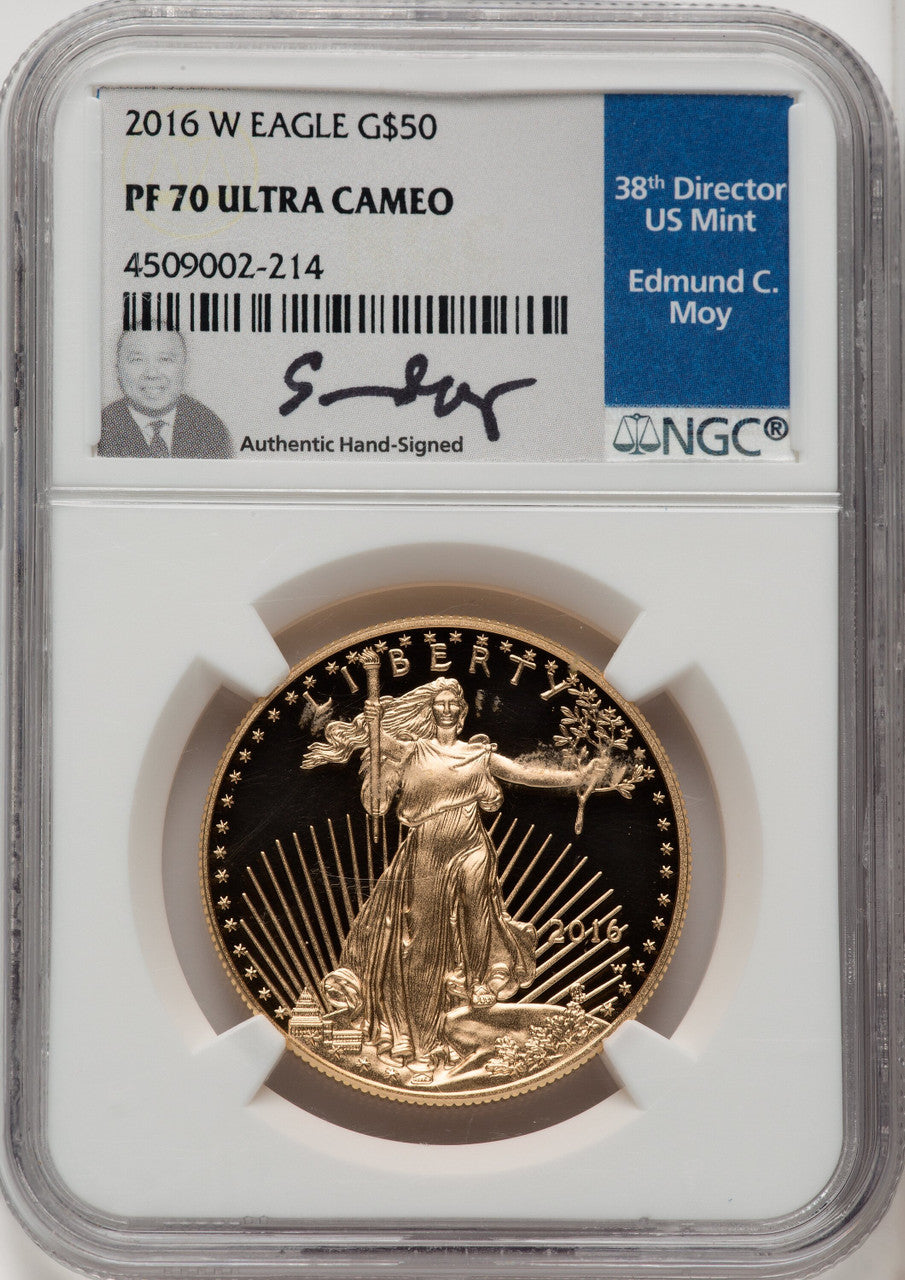 2016-W $50 One-Ounce Gold Eagle 30th Anniversary Ed Moy NGC PF70