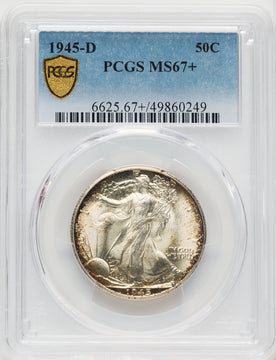 1945-D 50C Walking Liberty Half Dollar PCGS MS67+