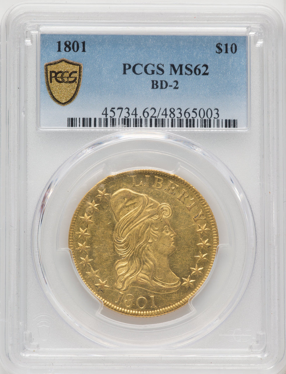1801 $10 BD-2 Early Eagle PCGS MS62
