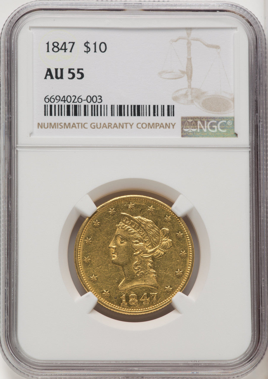 1847 $10 Liberty Eagle NGC AU55 (771918003)