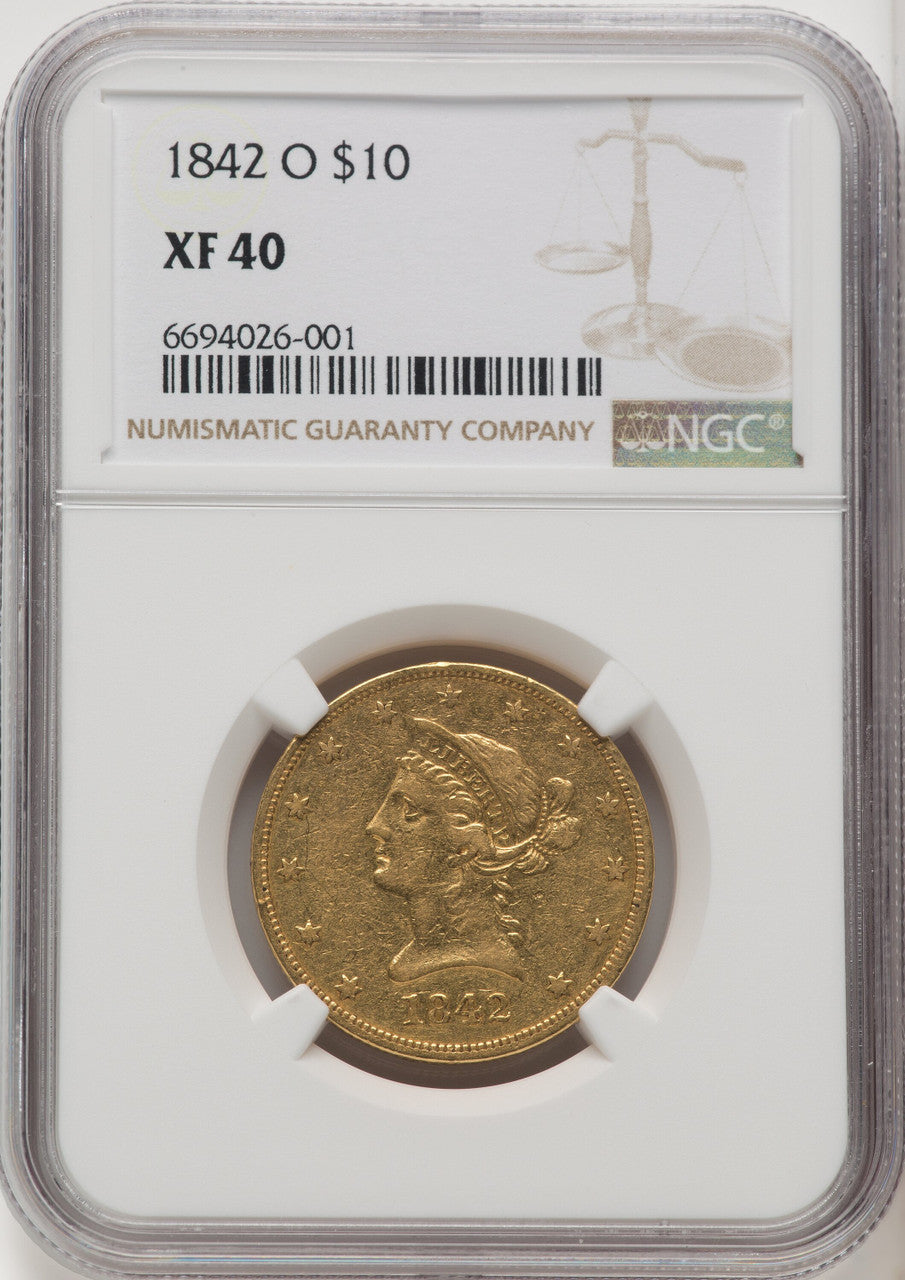 1842-O $10 Liberty Eagle NGC XF40