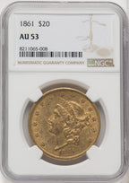 1861 $20 Liberty Double Eagle NGC AU53 (177142418)