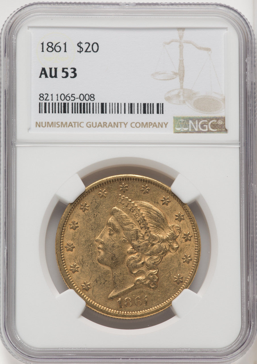 1861 $20 Liberty Double Eagle NGC AU53 (177142418)