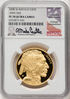 2008-W $50 One-Ounce Gold Buffalo .9999 Fine Gold Mike Castle NGC PF70 (771763034)