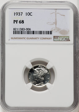 1937 10C Proof Mercury Dime NGC PR68 (770165014)