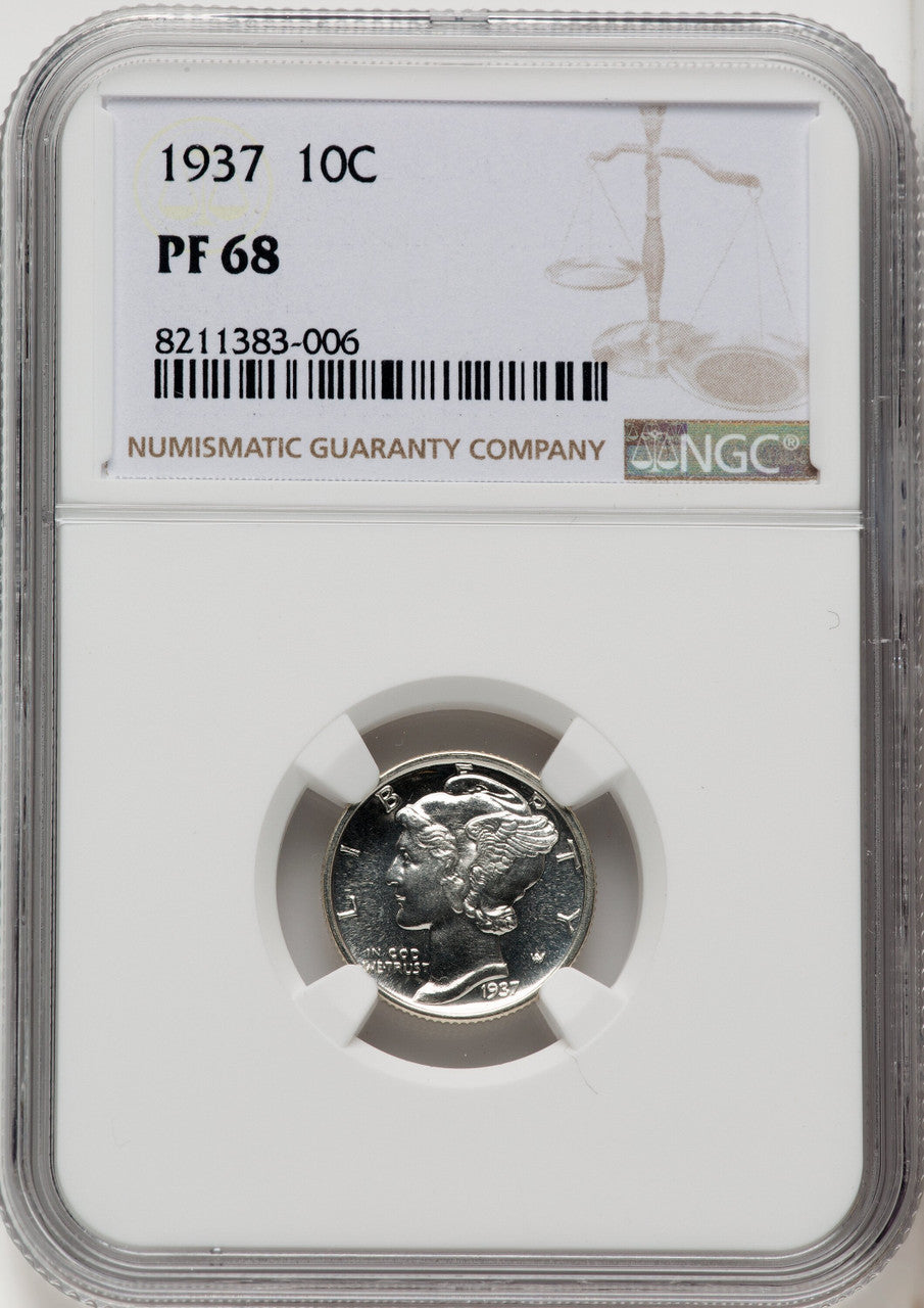 1937 10C Proof Mercury Dime NGC PR68 (770165014)