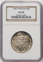 1938-D 50C Oregon Commemorative Silver NGC MS68 (770954018)