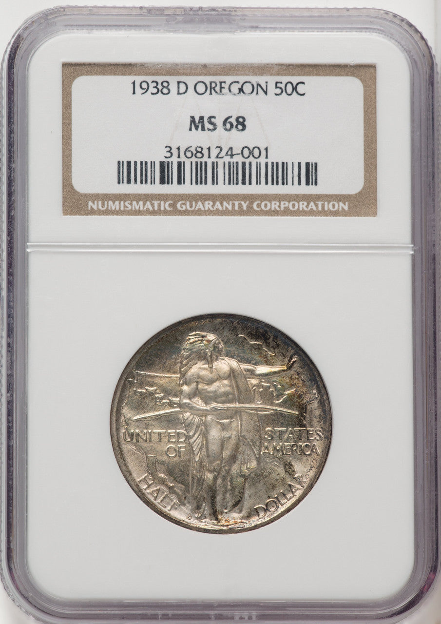 1938-D 50C Oregon Commemorative Silver NGC MS68 (770954018)