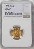 1905 $2.50 Liberty Quarter Eagle NGC MS67 (771085005)