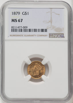 1879 G$1 Gold Dollar NGC MS67 (506568001)