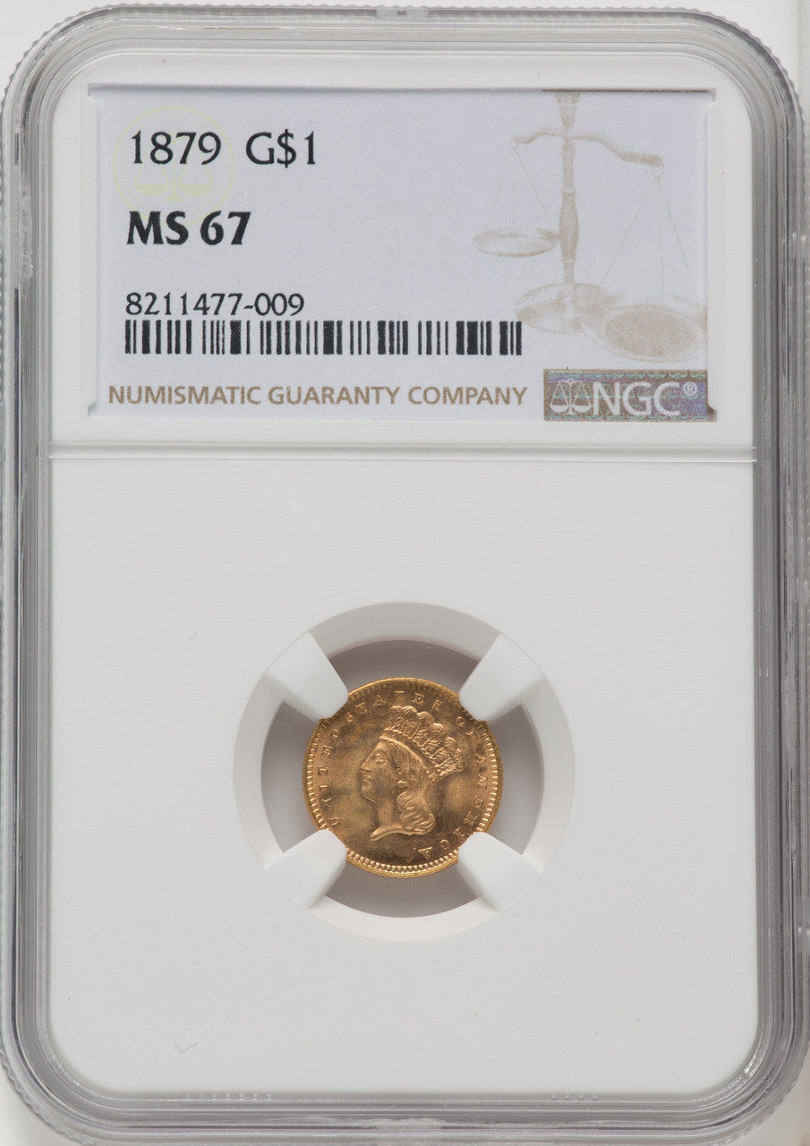 1879 G$1 Gold Dollar NGC MS67 (506568001)
