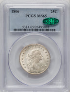 1806 25C CAC Early Quarter PCGS MS65