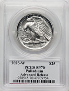 2023-W Palladium Eagle 1 oz Burnished AR John Dannreuther PCGS MS70