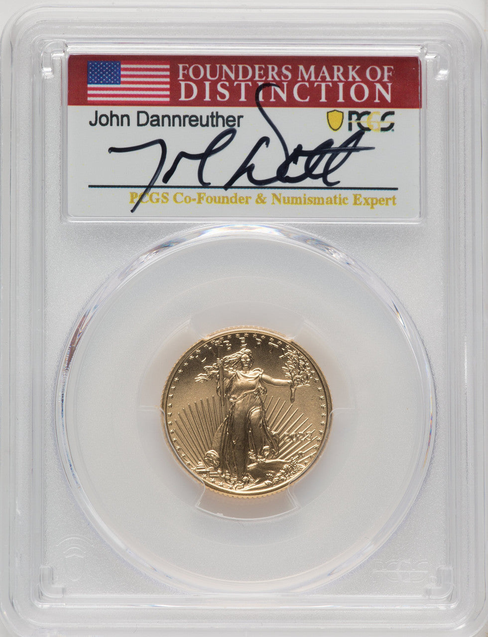 2023 Gold Eagle 1/4 oz FDI John Dannreuther PCGS MS70