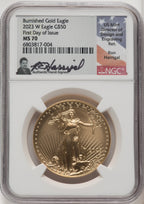 2023-W Burnished Gold Eagle 1 oz FDI Ron Harrigal NGC MS70