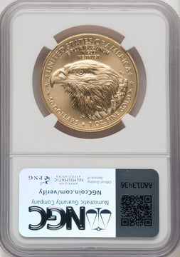 2023-W 1 oz  Burnished Gold Eagle FDI NGC MS70 Kenneth Bressett