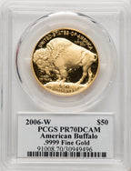 2006-W $50 One-Ounce Gold Buffalo Fraser Signature PCGS PR70