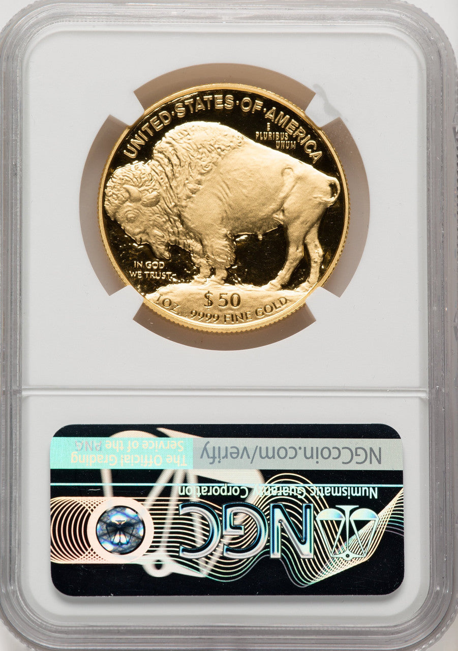 2006-W $50 One-Ounce Gold Buffalo .9999 Fine Gold Mike Castle NGC PF70