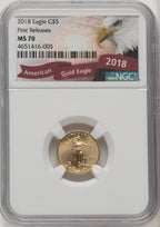 2018 $5 Tenth-Ounce Gold Eagle First Strike NGC MS70