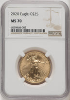 2020 $25 Half-Ounce Gold Eagle NGC MS70 (771856001)