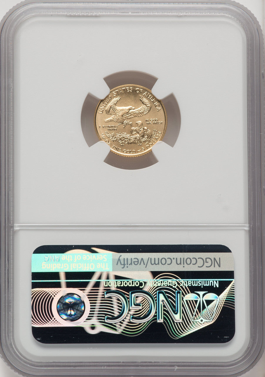 2021 $5 Tenth Ounce Gold Eagle Type One First Day of Issue NGC MS70