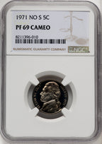1971 5C NO S CA Proof Jefferson Nickel NGC PR69